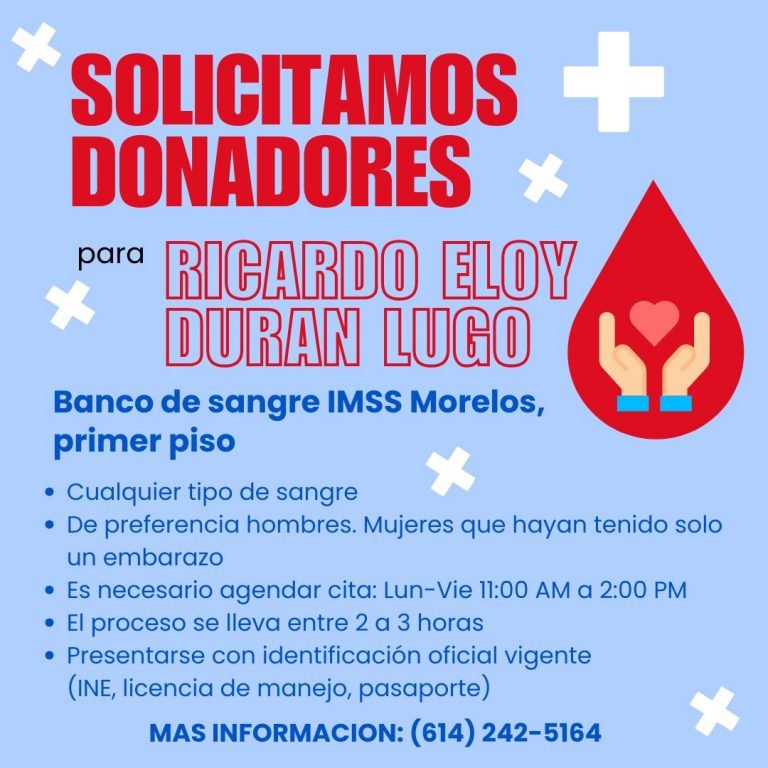 Atención, se solicita urgente donación de sangre