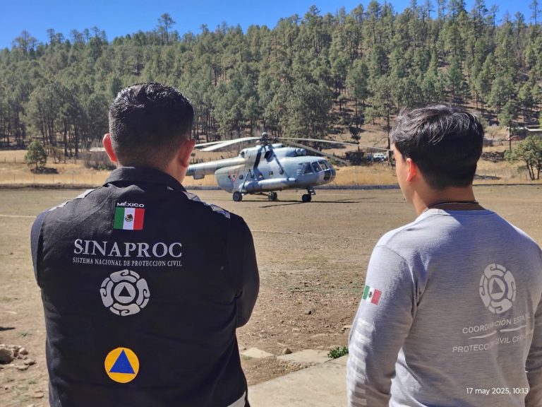 Apoya CEPC a autoridades federales en combate a incendio forestal en el municipio de Madera