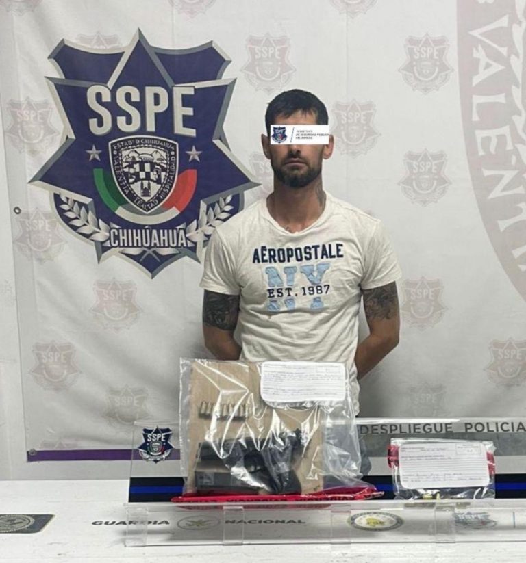 Detiene SSPE a sujeto armado en Nuevo Casas Grandes con arma calibre .40 y cartuchos útiles