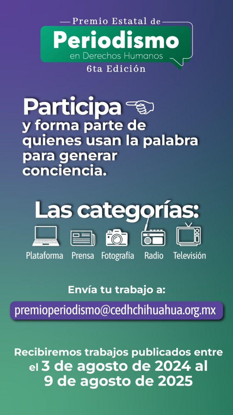 Lanza CEDH Premio Estatal de Periodismo en Derechos Humanos