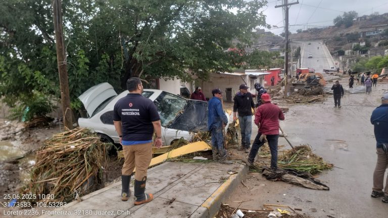 Evalúan autoridades de Protección Civil afectaciones ocasionadas por la lluvia en Ciudad Juárez