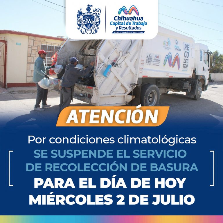 Suspenden servicio de recolección de basura por lluvias