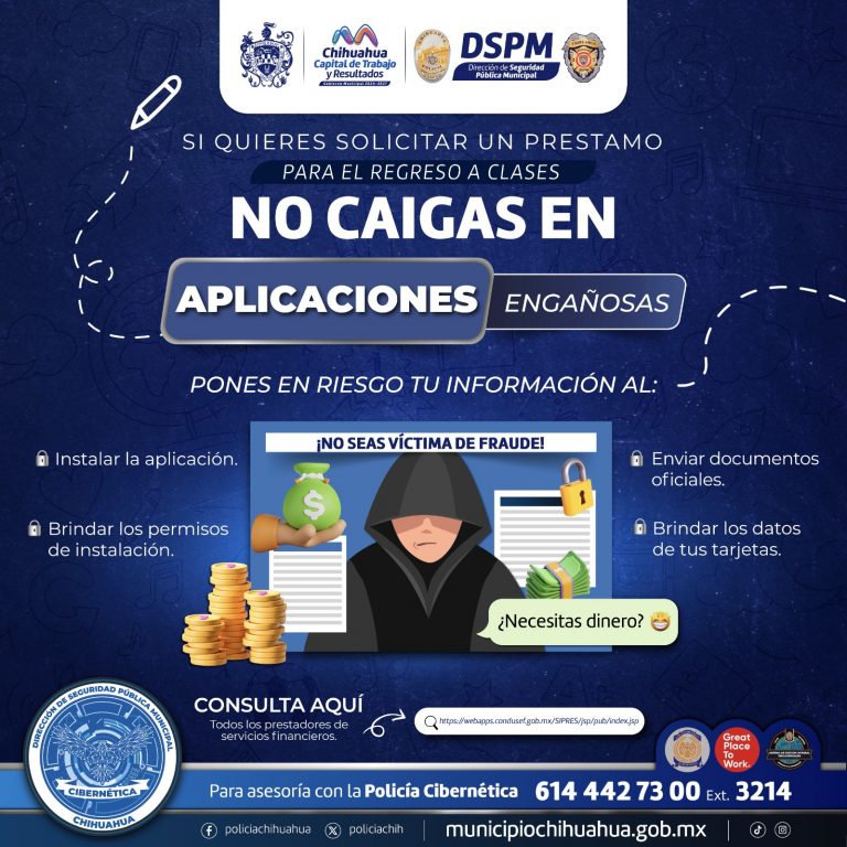 Policía Cibernética Municipal alerta sobre aplicaciones de préstamos fraudulentas