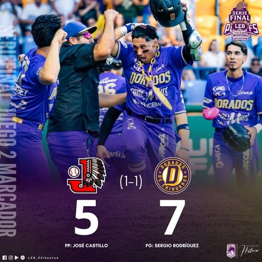 SE EMPATA LA FINAL DE BEISBOL: DORADOS 7 – 2 INDIOS