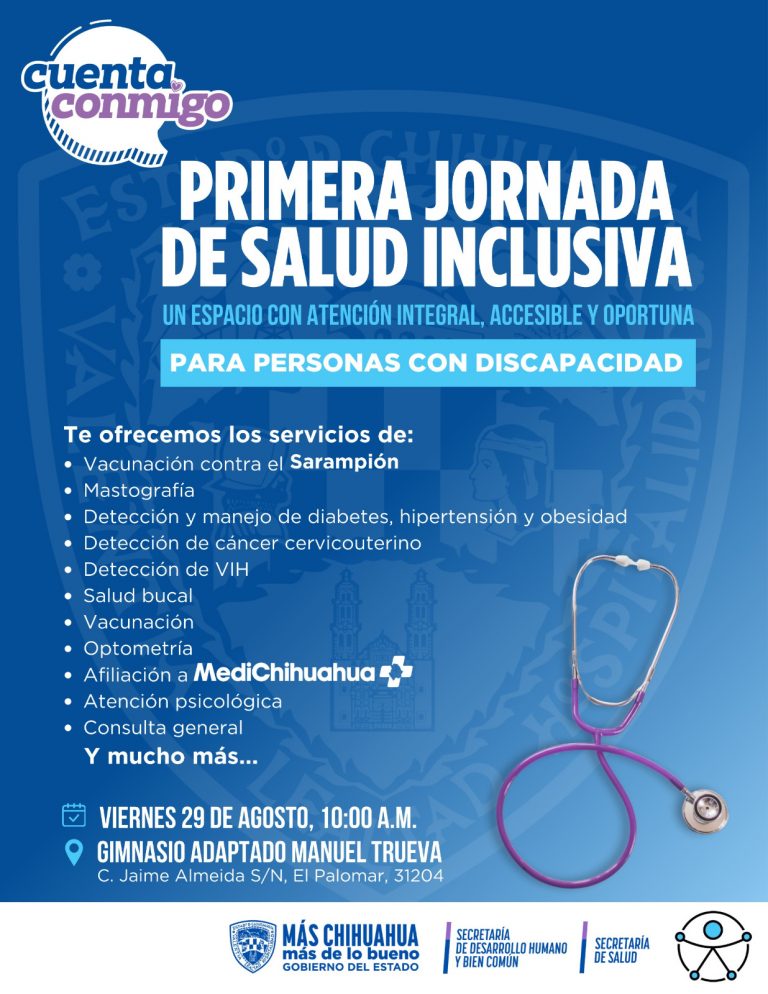 Invita Estado a la Primera Jornada de Salud Inclusiva para Personas con Discapacidad