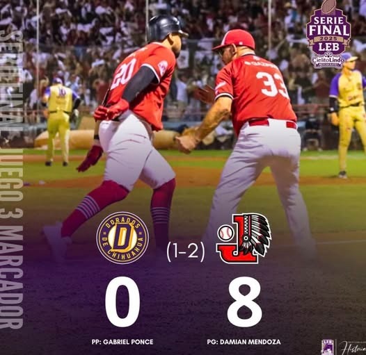 CON AUTORIDAD: INDIOS BLANQUEA 8-0 A DORADOSS Y ESTÁ A 2 TRIUNFOS DE LA CORONA