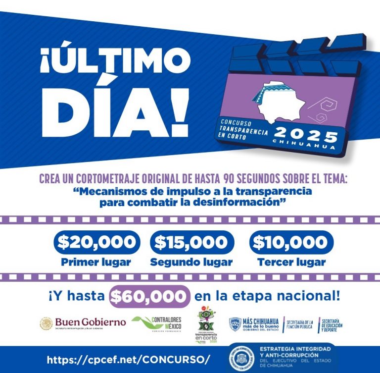 Hoy último día para el registro en el concurso Transparencia en Corto 2025