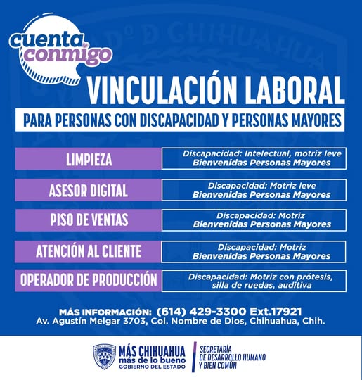 Anuncia Estado nuevas oportunidades laborales para personas con discapacidad y adultos mayores