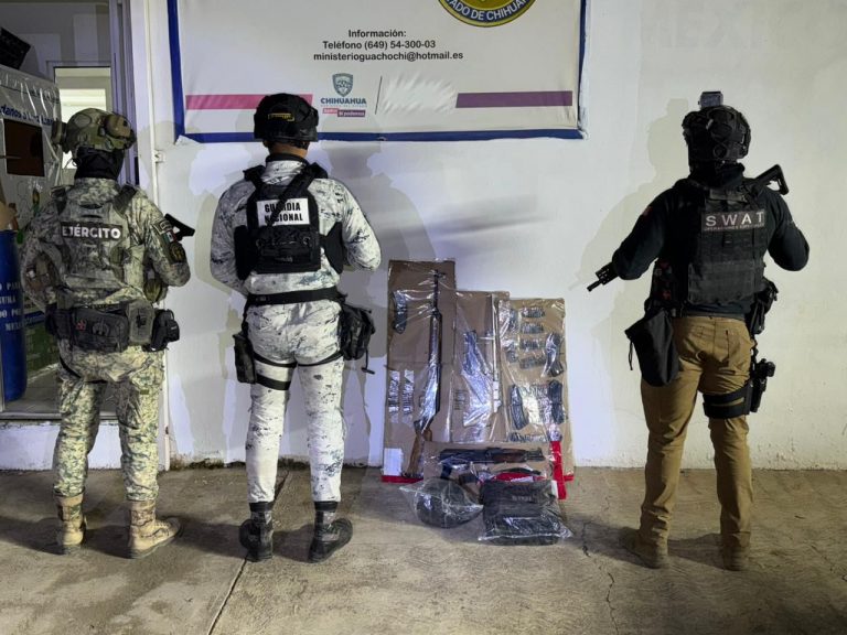 Asegura SSPE armamento, cartuchos y equipo táctico en Guachochi