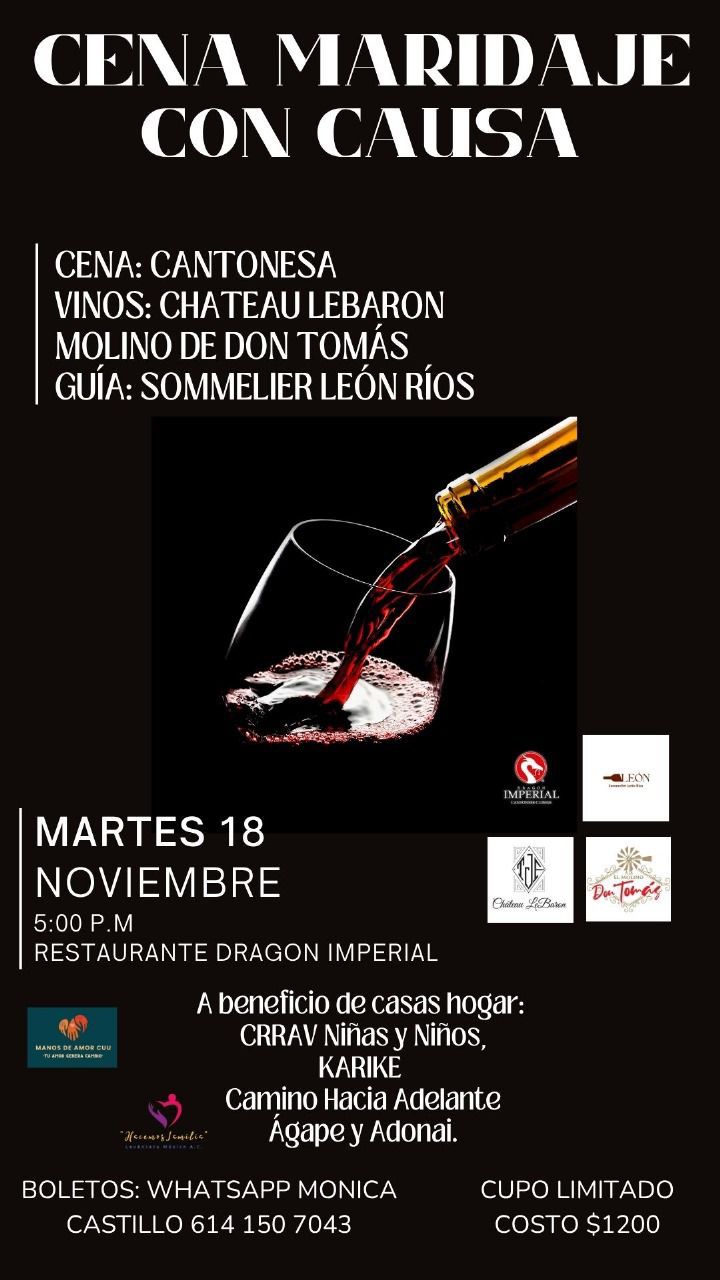 Invitan a cena maridaje cantonesa en beneficio de la Casa Hogar de Niños