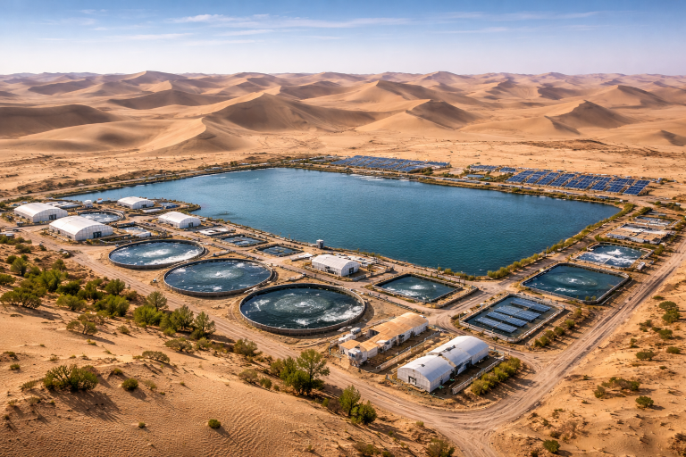 China logra producir camarones en pleno desierto