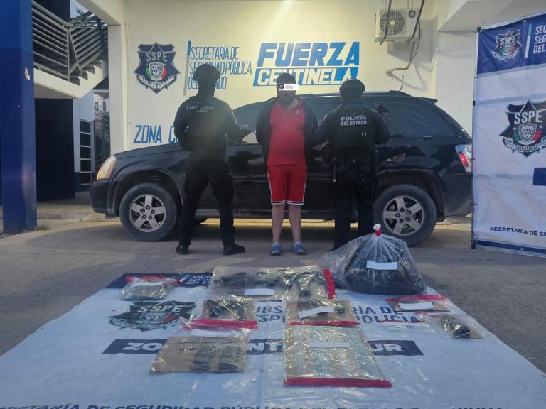 Asegura SSPE a sujeto con droga y armamento en Ojinaga
